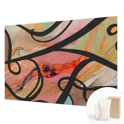Fotomural decorativo para cabecero de cama con un diseño de movimiento colorido