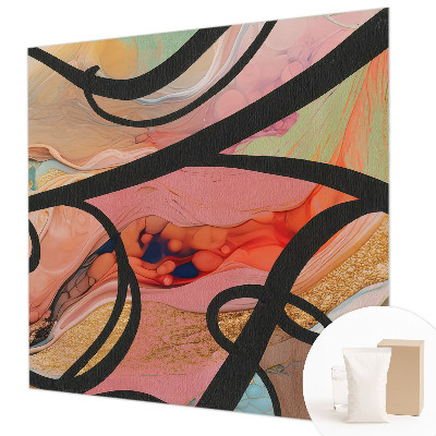 Fotomural decorativo para cabecero de cama con un diseño de movimiento colorido