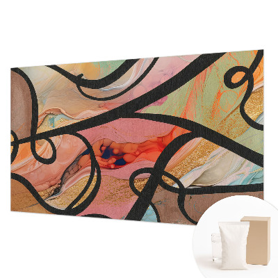 Fotomural decorativo para cabecero de cama con un diseño de movimiento colorido