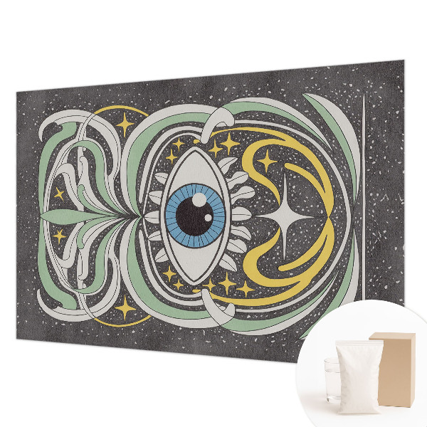 Papel mural con patrón decorativo con motivo de ojo simétrico