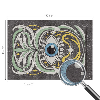 Papel mural con patrón decorativo con motivo de ojo simétrico