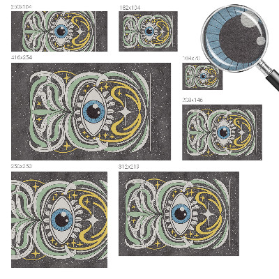 Papel mural con patrón decorativo con motivo de ojo simétrico