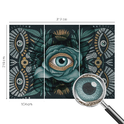 Mural de pared con estampado hermoso con motivo de ojo de flor