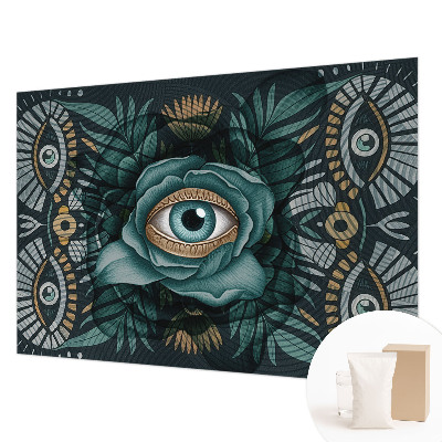 Mural de pared con estampado hermoso con motivo de ojo de flor