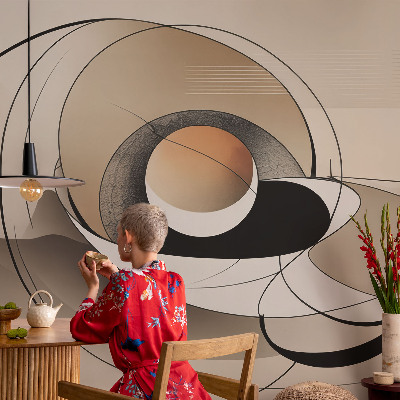Fotomural decorativo para cabecero de cama con una abstracción armoniosa para decorar el dormitorio
