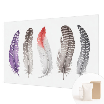 Mural decorativo con un estampado de plumas