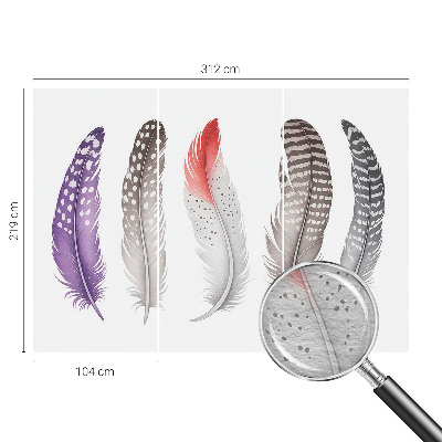 Mural decorativo con un estampado de plumas