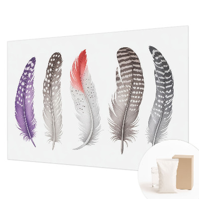 Mural decorativo con un estampado de plumas