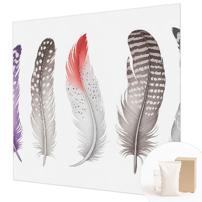 Mural decorativo con un estampado de plumas