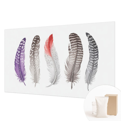 Mural decorativo con un estampado de plumas