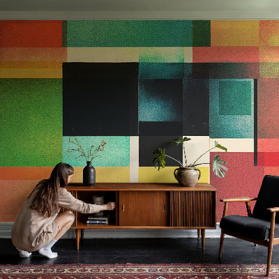 Papel mural con patrón decorativo con diseño de abstracción geométrica