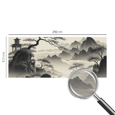 Papel mural texturado decorativo con un paisaje oriental