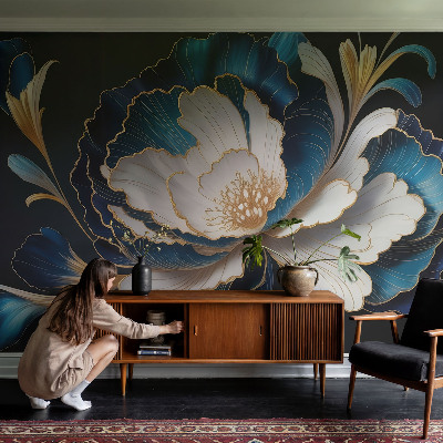 Mural decorativo con estampado floral