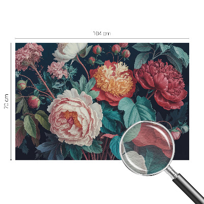 Mural decorativo con diseño de flores coloridas