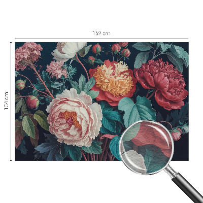 Mural decorativo con diseño de flores coloridas