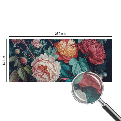 Mural decorativo con diseño de flores coloridas