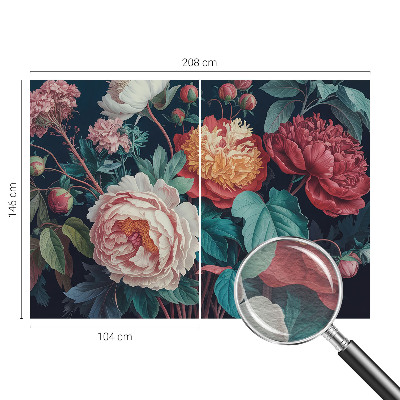 Mural decorativo con diseño de flores coloridas