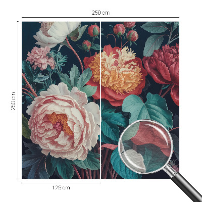 Mural decorativo con diseño de flores coloridas