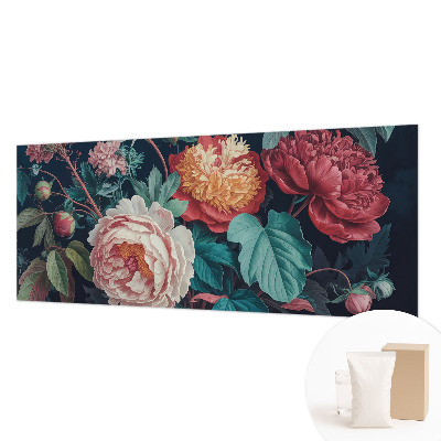Mural decorativo con diseño de flores coloridas
