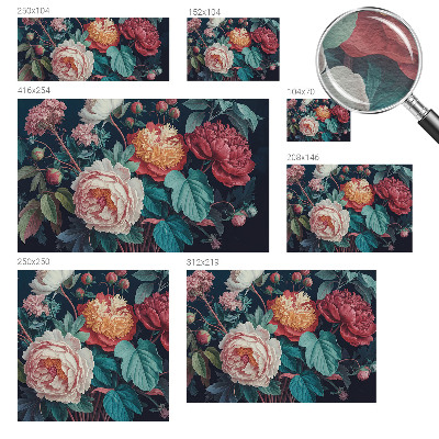 Mural decorativo con diseño de flores coloridas