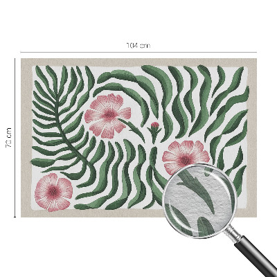 Papel mural texturado decorativo con motivo de flores y hojas