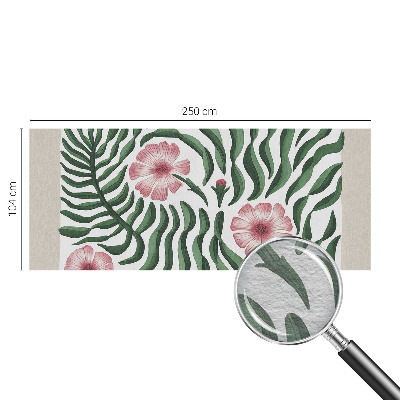 Papel mural texturado decorativo con motivo de flores y hojas