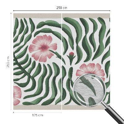 Papel mural texturado decorativo con motivo de flores y hojas