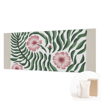 Papel mural texturado decorativo con motivo de flores y hojas