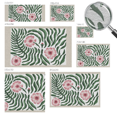 Papel mural texturado decorativo con motivo de flores y hojas