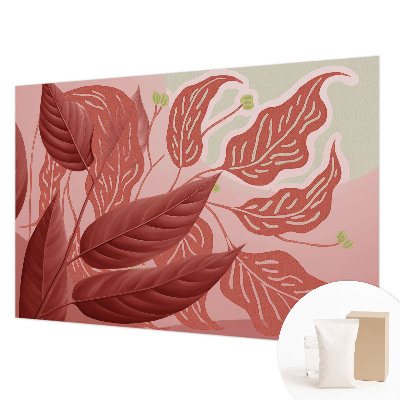 Fotomural decorativo para cabecero de cama con diseño de hojas orgánicas