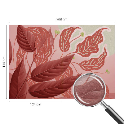 Fotomural decorativo para cabecero de cama con diseño de hojas orgánicas