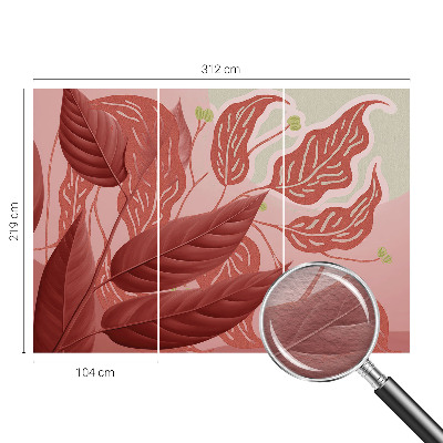 Fotomural decorativo para cabecero de cama con diseño de hojas orgánicas
