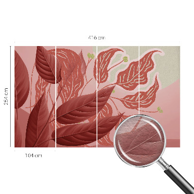 Fotomural decorativo para cabecero de cama con diseño de hojas orgánicas