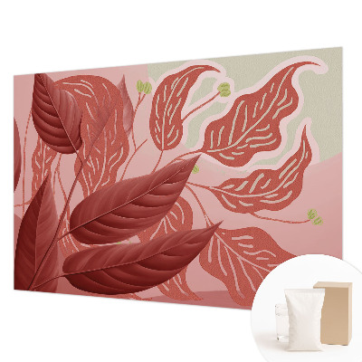 Fotomural decorativo para cabecero de cama con diseño de hojas orgánicas