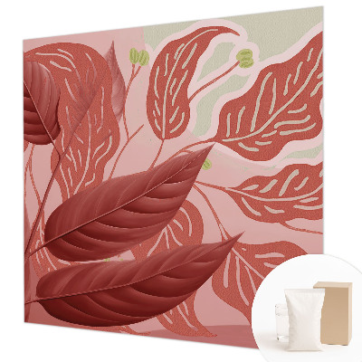 Fotomural decorativo para cabecero de cama con diseño de hojas orgánicas