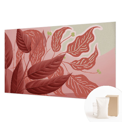 Fotomural decorativo para cabecero de cama con diseño de hojas orgánicas