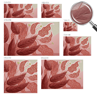 Fotomural decorativo para cabecero de cama con diseño de hojas orgánicas