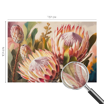 Papel mural con patrón decorativo con diseño de flores de protea