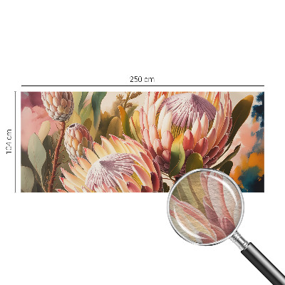 Papel mural con patrón decorativo con diseño de flores de protea