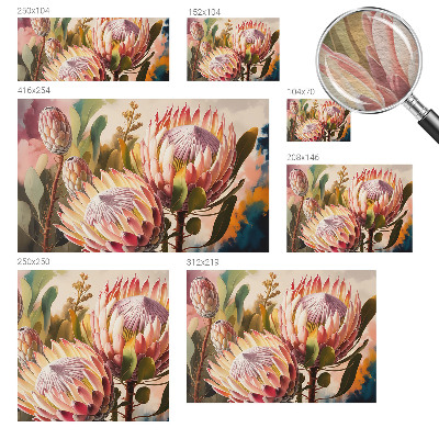 Papel mural con patrón decorativo con diseño de flores de protea