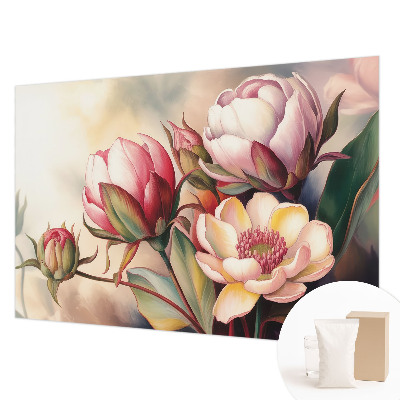 Mural de pared con estampado hermoso con un ramo de flores
