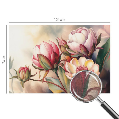 Mural de pared con estampado hermoso con un ramo de flores