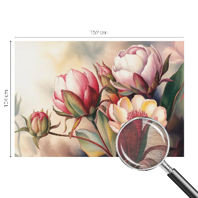 Mural de pared con estampado hermoso con un ramo de flores