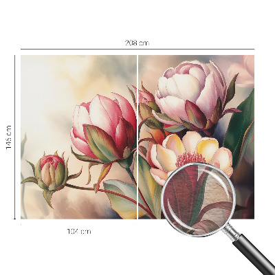 Mural de pared con estampado hermoso con un ramo de flores