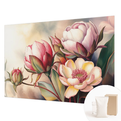 Mural de pared con estampado hermoso con un ramo de flores