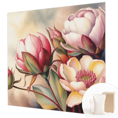 Mural de pared con estampado hermoso con un ramo de flores