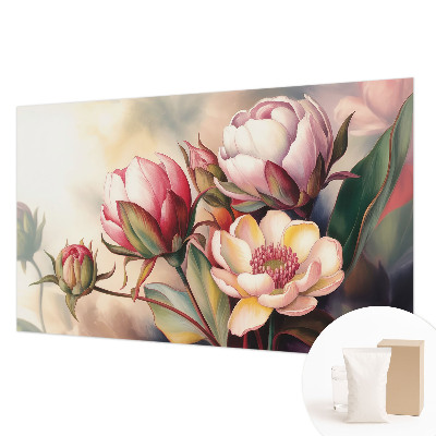 Mural de pared con estampado hermoso con un ramo de flores