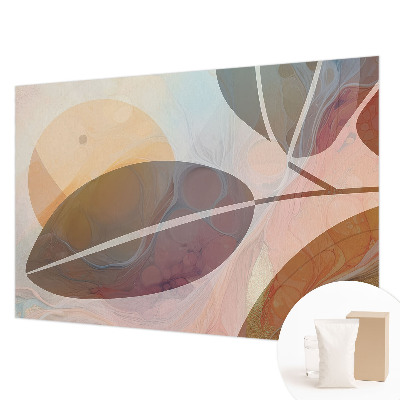 Papel mural texturado decorativo con motivo de hojas armoniosas