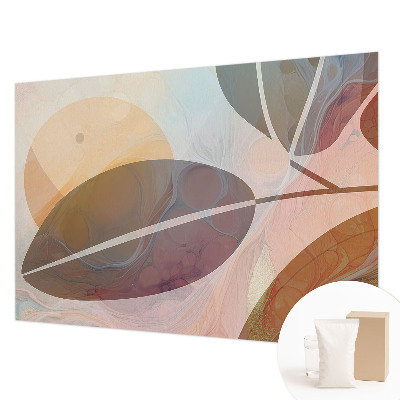 Papel mural texturado decorativo con motivo de hojas armoniosas