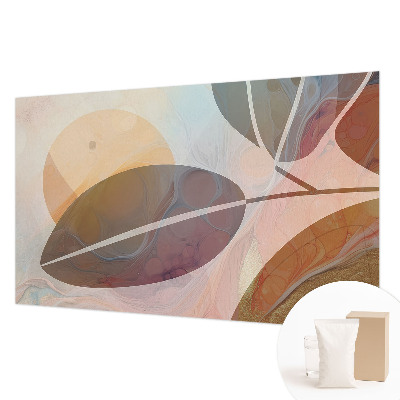 Papel mural texturado decorativo con motivo de hojas armoniosas